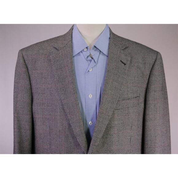 Brooks Brothers Gray Black Red Windowpane Wool Fleece Sportcoat Blazer 45R - Picture 3 of 10